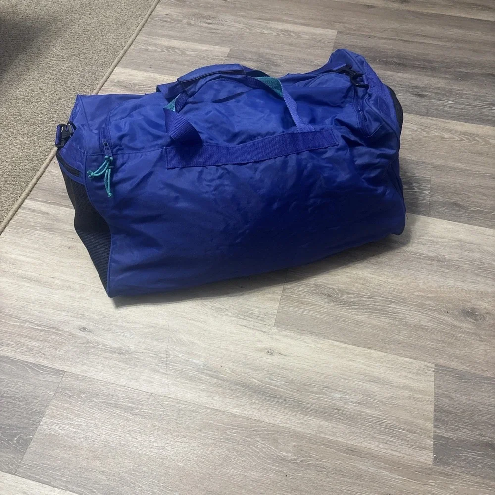 Vintage Dunlop Blue Large Duffel Bag Travel Gym Sports Shoulder Strap